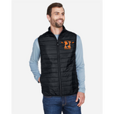 Men's Black Puffer Vest – Embroidered