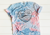 Tie Dye Wave Heart