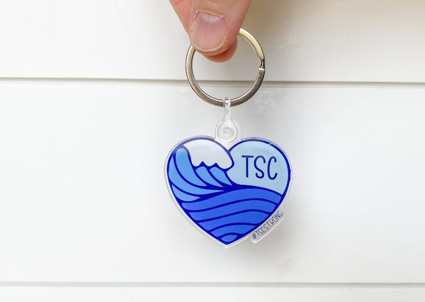 Wave Heart Keychain